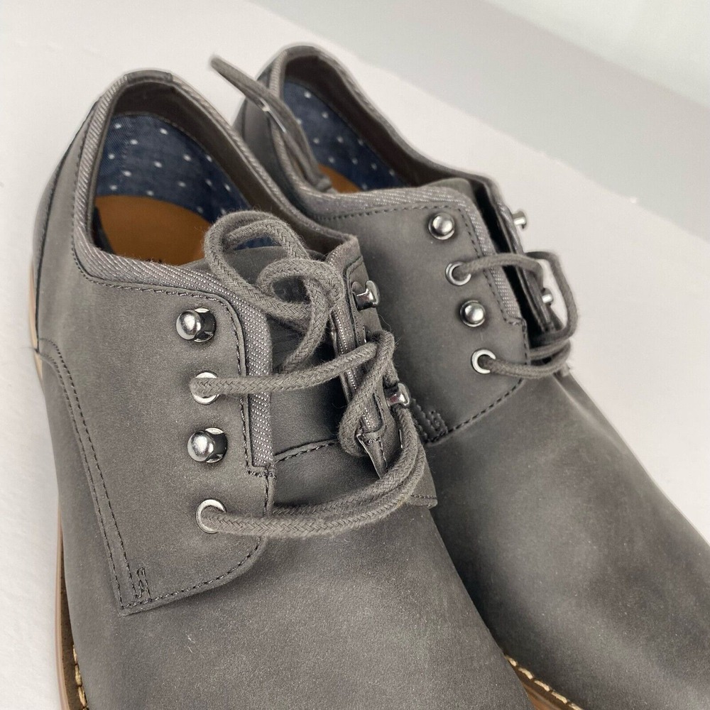 RYE Hawker Men's Dress Shoes Size 10 Formal Oxfords Grey Leather Lace Up Low Toe - Picture 15 of 16